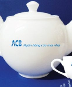 Bộ ấm Trà in logo ACB, ấm chén in logo Minh Long, Ấm chén in logo ACB bát Tràng