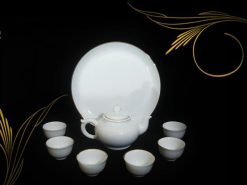 Bộ Trà Minh Long Jasmine Kẻ Viền Chỉ Vàng 0,3L