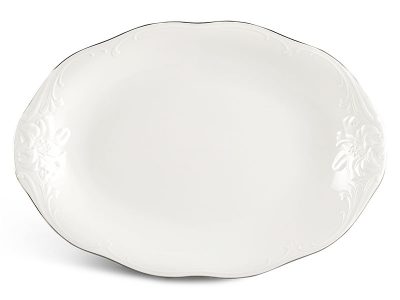 Dĩa oval 28 cm - Đài Các - Chỉ Bạch Kim