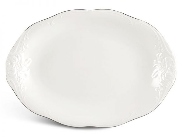 Dĩa oval 32 cm - Đài Các - Chỉ Bạch Kim