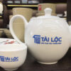 Bộ ấm trà Camellia in logo nội thất Tài Lộc