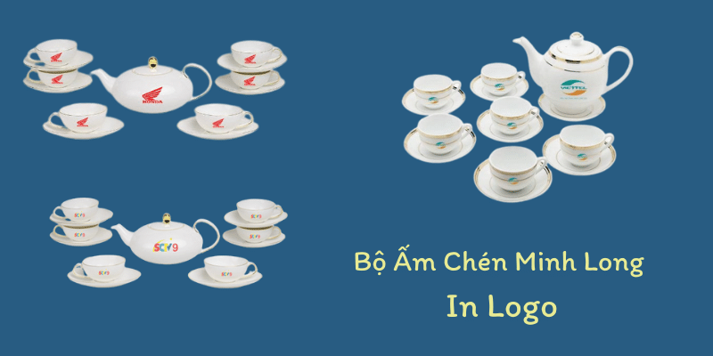 Ấm Chén  Minh Long 0.8 L Camellia Giá In Logo SME