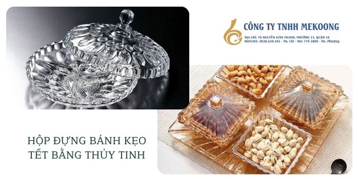 hộp đựng bánh kẹo tết thủy tinh