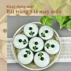 khay mứt Bát tràng 3 lá