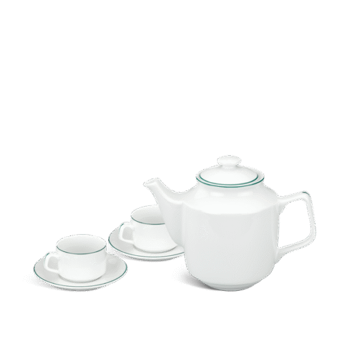 Bộ trà Minh Long 0.7 L Jasmine Kẻ Chỉ Xanh