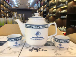 Bộ trà chim lạc in logo Saigonbank