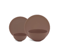 Bộ đồ ăn 09 sản phẩm Timeless màu nâu