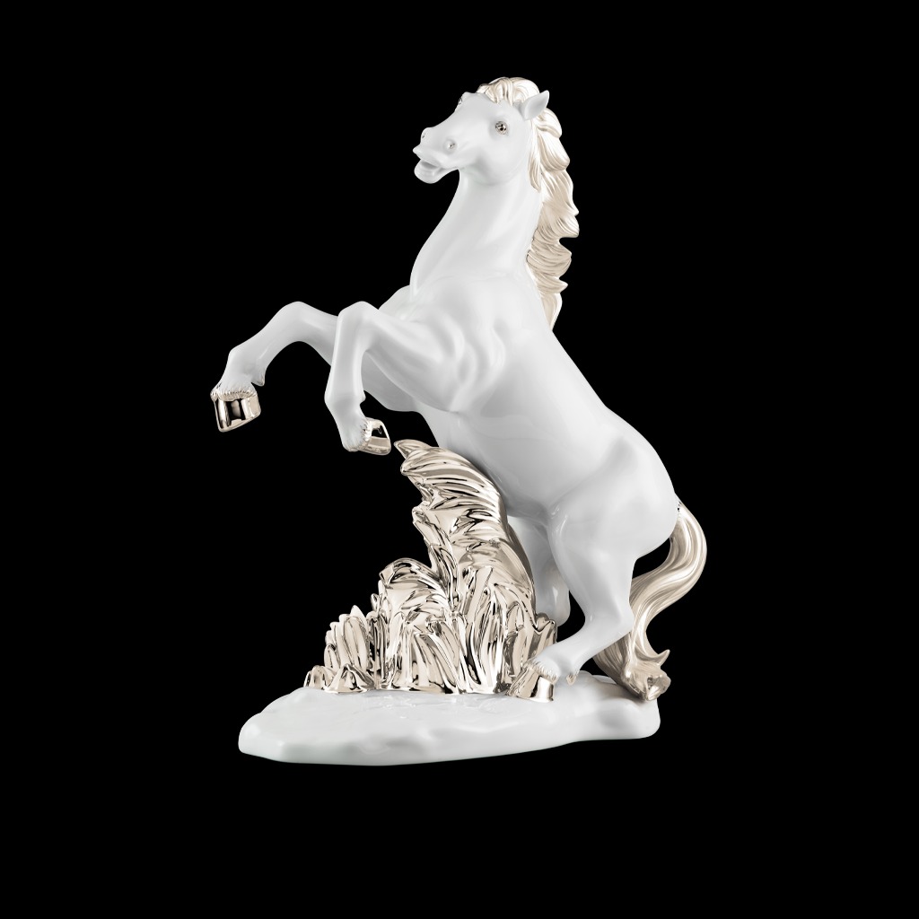 Ngựa Chiến Thắng 32 cm - Trang trí Bạch Kim